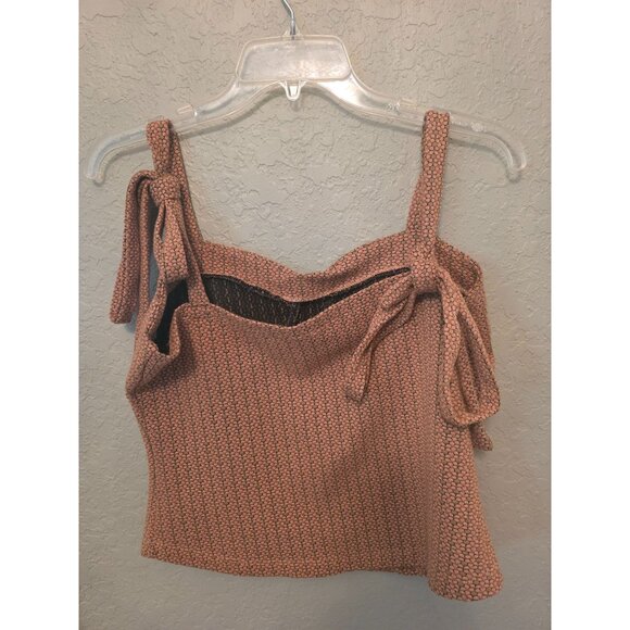 Free People Sunflower Corset Bustier Shoulder Tie Cropped Tank Top L - Picture 3 of 7